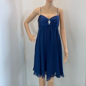 Betsy and Adam two layered rhinestoned prom/cocktail mini dress  size 8